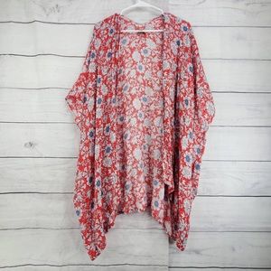Loft Outlet Floral Wide Sleeve Open Front Kimono